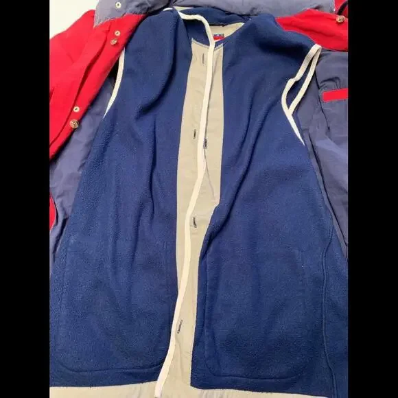 Mens TOMMY HILFIGER OUTDOORS Red Vintage Lined Jacket Sz L